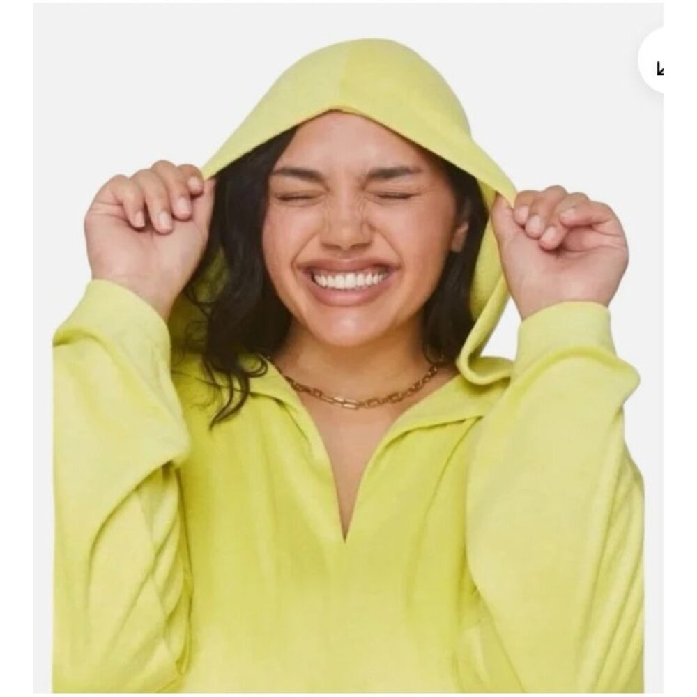 NEW Andie Swim Honeysuckle Yellow Hoodie Dress Swim Cover Up Beach Summer Size S